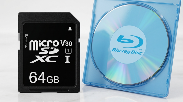 microSDカードとBlu-rayディスク